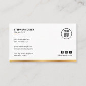 QR Code Verbind met ons Social Media Wit & Goud Visitekaartje (Voorkant)