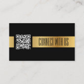 QR Code Verbind met ons Social Media Zwart & Goud Visitekaartje (Achterkant)