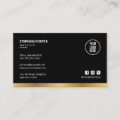 QR Code Verbind met ons Social Media Zwart & Goud Visitekaartje (Voorkant)