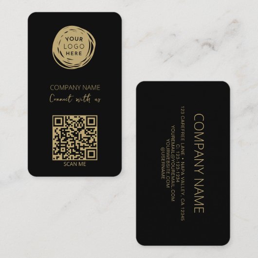QR-code Verbind met Ons Sociale Media Visitekaartje (Voorkant / Achterkant)