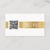 QR-code Verbind met Ons Sociale Media Wit & Goud Visitekaartje (Achterkant)
