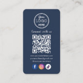 QR Code Verbind met US Social Media Marine Blauw Informatiekaartje (Voorkant)