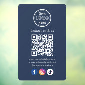 QR-code verbinding maken met ons Social Media Navy Raamsticker (Vel 3)