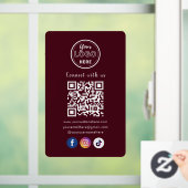 QR-code verbinding met ons sociale media bordeauxr Raamsticker (Huis)