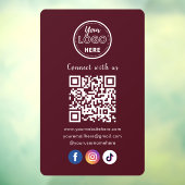 QR-code verbinding met ons sociale media bordeauxr Raamsticker (Vel 3)