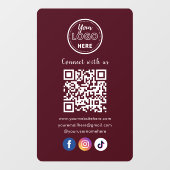 QR-code verbinding met ons sociale media bordeauxr Raamsticker (Vel)