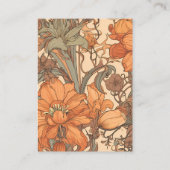 qr code Verbrand Sinaasappel Bloemen Art Nouveau B Informatiekaartje (Achterkant)