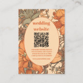qr code Verbrand Sinaasappel Bloemen Art Nouveau B Informatiekaartje (Voorkant)