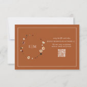 QR Code verbrand Sinaasappel bloemkolen monogram R RSVP Kaartje (Achterkant)