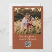 QR Code Verbrand Sinaasappel Foto Boho Terracotta Kaart (Achterkant)