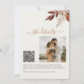 QR-code Verliefd worden botanische pompoen bruilof Kaart (Achterkant)