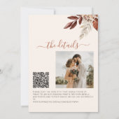 QR-code Verliefd worden botanische pompoen bruilof Kaart (Achterkant)
