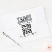 QR Code Verlovingsfeest Koop drank Team Bruidegom Vierkante Sticker (Envelop)
