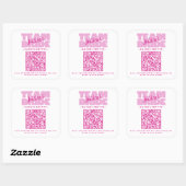 QR Code Verlovingsfeestje drankje betalen Team Bru Vierkante Sticker (Vel)