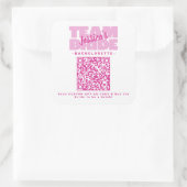 QR Code Verlovingsfeestje drankje betalen Team Bru Vierkante Sticker (Tas)