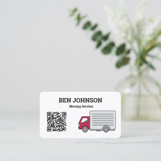 QR-code verplaatsend bedrijf Visitekaartje (Staand voorkant)