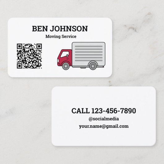 QR-code verplaatsend bedrijf Visitekaartje (Voorkant / Achterkant)