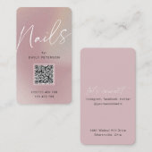 QR-code verticaal Visitekaartje moderne kaatnagels (Voorkant / Achterkant)