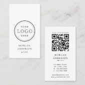 QR-code Verticale minimale Logo Visitekaartje (Voorkant / Achterkant)