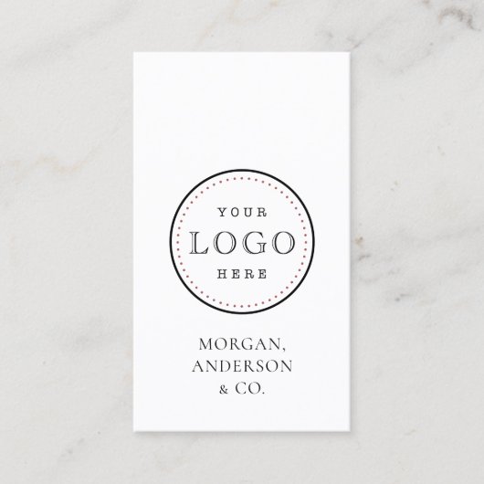 QR-code Verticale minimale Logo Visitekaartje (Voorkant)