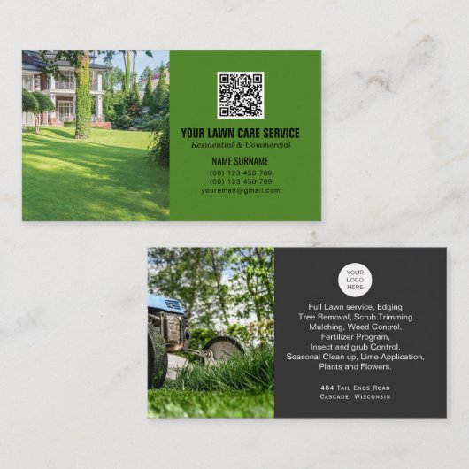 QR-code Verzorgingsnetwerk modern  Visitekaartje (Voorkant / Achterkant)