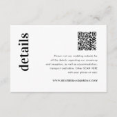 QR-code Vet bruiloft - details Informatiekaartje (Voorkant)
