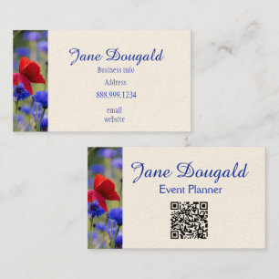 QR-code Vet Florale Botanische Groenelementen Visitekaartje