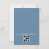 QR Code Victoriaans Frans Dusty Blue Wedding Kaart (Achterkant)