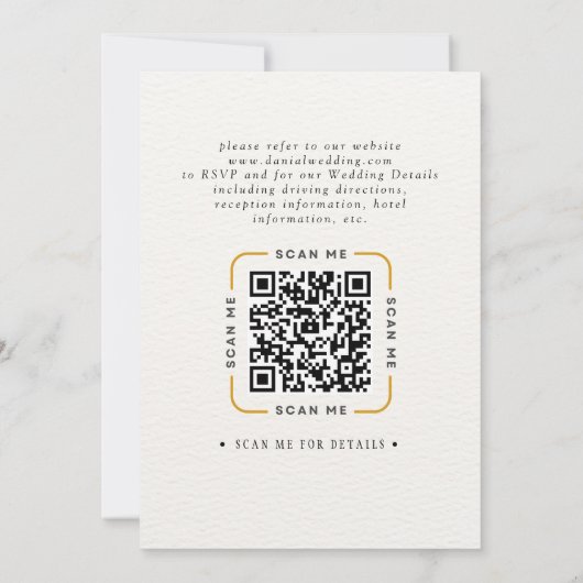 QR Code Video Wedding Invitation Kaart (Achterkant)