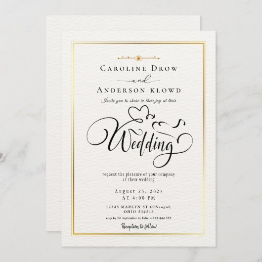 QR Code Video Wedding Invitation Kaart (Voorkant / Achterkant)