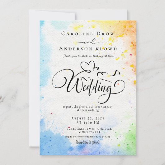 QR Code Video Wedding Invitation Kaart (Voorkant)