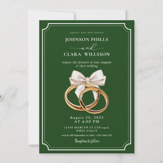 QR Code Video Wedding Invitation Kaart (Voorkant)