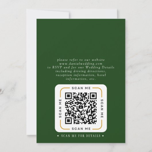 QR Code Video Wedding Invitation Kaart (Achterkant)
