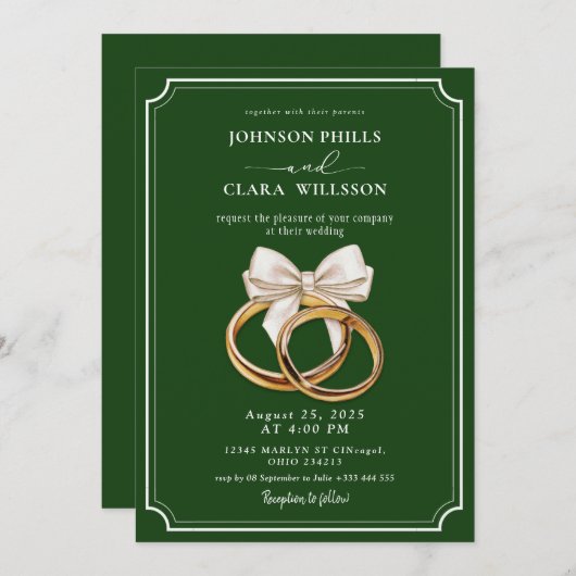 QR Code Video Wedding Invitation Kaart (Voorkant / Achterkant)