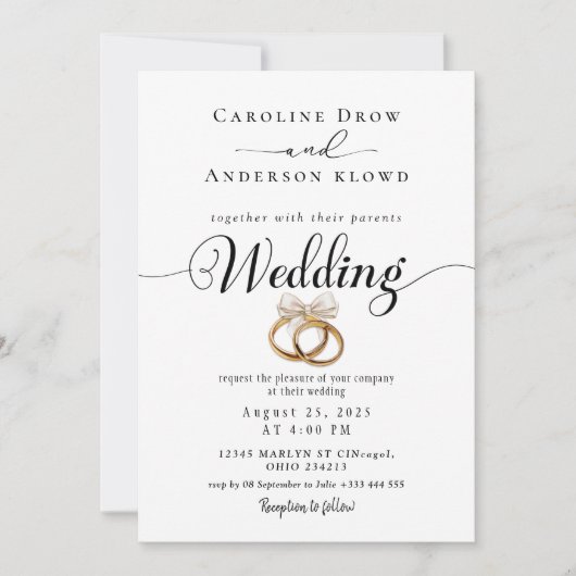 QR Code Video Wedding Invitation Kaart (Voorkant)