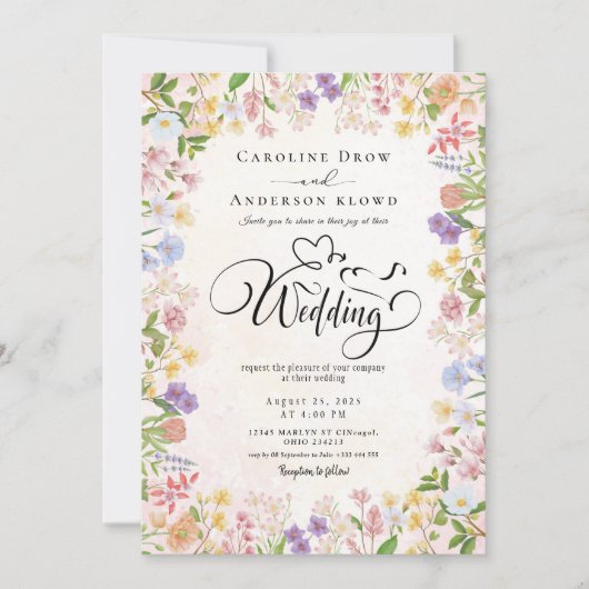 QR Code Video Wedding Invitation Kaart (Voorkant)