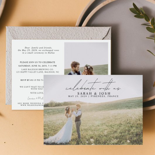 QR code vieren met ons 2 foto bruiloft Aankondiging