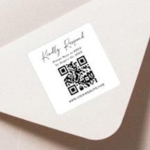 QR-code vierkant retourlabel | RSVP-sticker