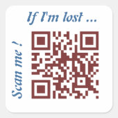 QR-code Vierkante Sticker (Voorkant)