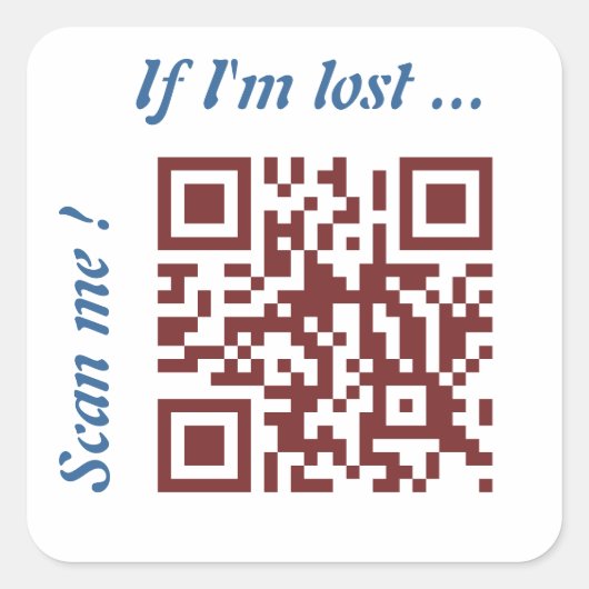 QR-code Vierkante Sticker (Voorkant)
