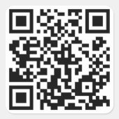 QR-code Vierkante Sticker (Voorkant)