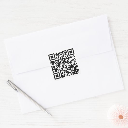 QR-code Vierkante Sticker (Envelop)