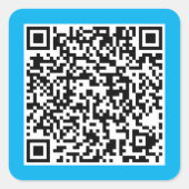 QR-code Vierkante Sticker (Voorkant)