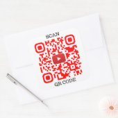 QR-code Vierkante Sticker (Envelop)