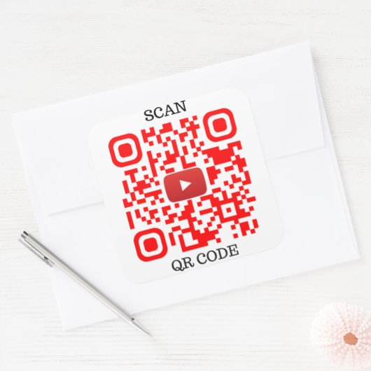 QR-code Vierkante Sticker (Envelop)