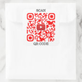QR-code Vierkante Sticker (Tas)