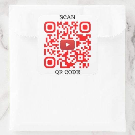 QR-code Vierkante Sticker (Tas)