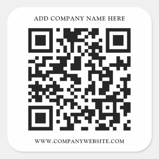 QR-CODE VIERKANTE STICKER (Voorkant)