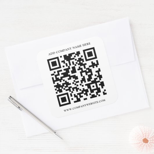 QR-CODE VIERKANTE STICKER (Envelop)