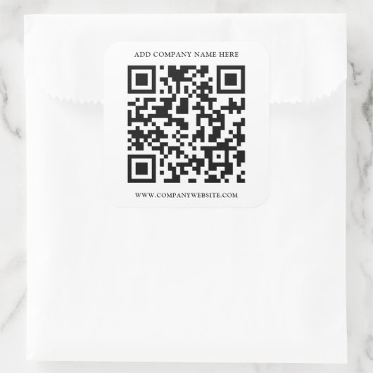QR-CODE VIERKANTE STICKER (Tas)